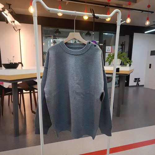Unisex Oversized Strickpullover mit Destroy-Details und Rundhalsausschnitt Drune