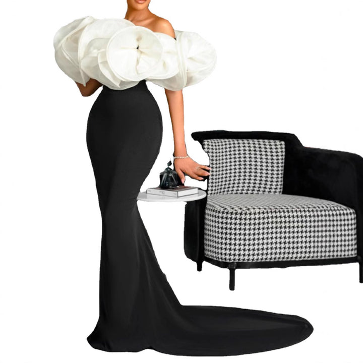 Damen Elegantes Mermaid-Kleid mit auffälligem Statement-Oberteil Drune