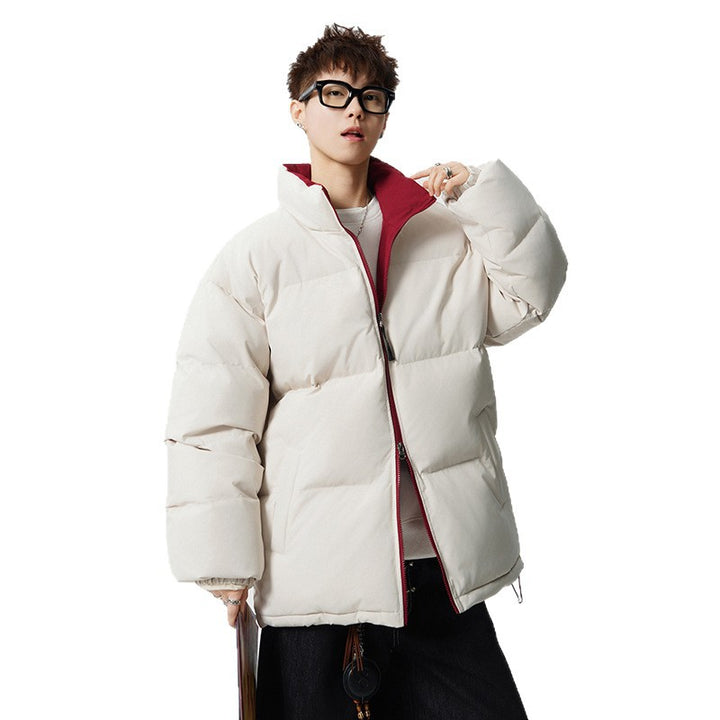 Herren Kurz geschnittene Oversize Steppjacke mit hohem Kragen Drune