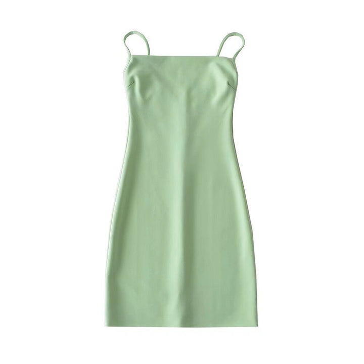 Damen elegantes Spaghettiträger-Kleid Drune