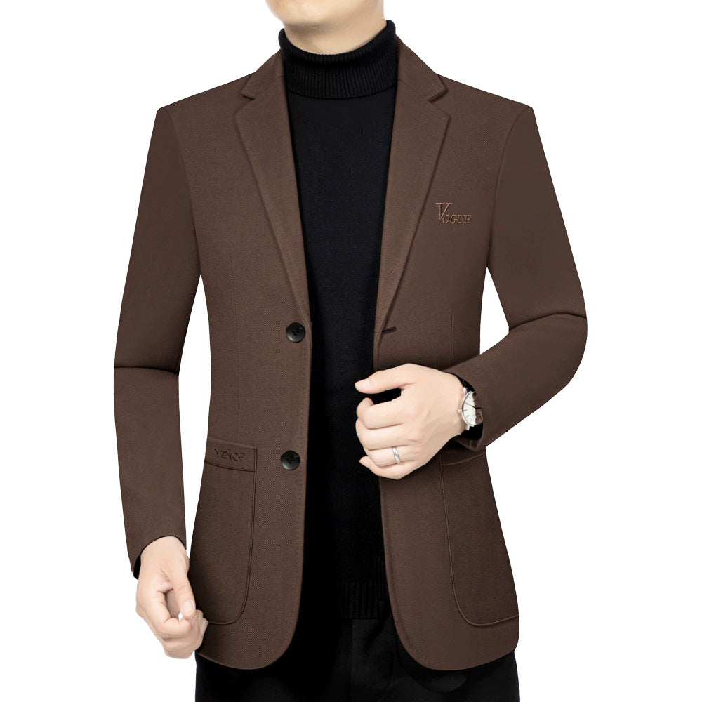 Herren Modernes Einreihiges City-Blazer mit aufgesetzten Taschen und leichter Halbfütterung Drune