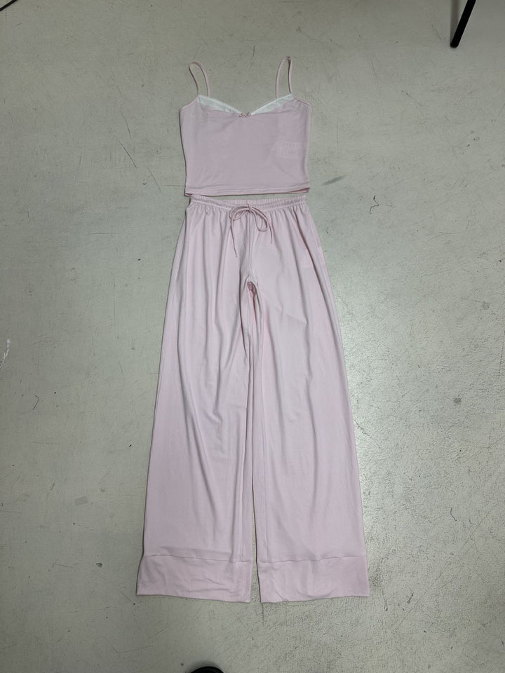 Damen lässiger Jumpsuit mit weitem Bein und verstellbarem Bund Drune