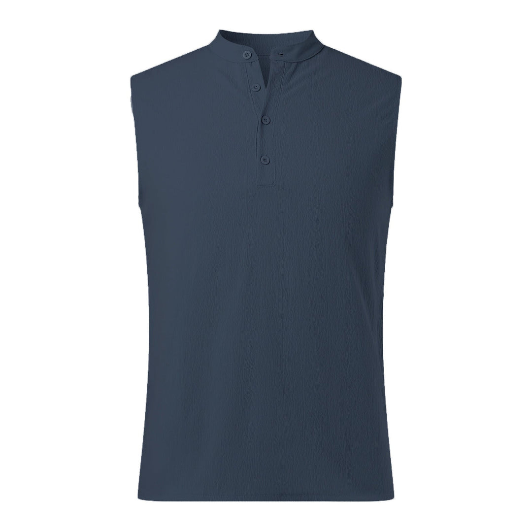 Herren Ärmelloses Henley-Shirt aus atmungsaktivem und leichtem Material Drune