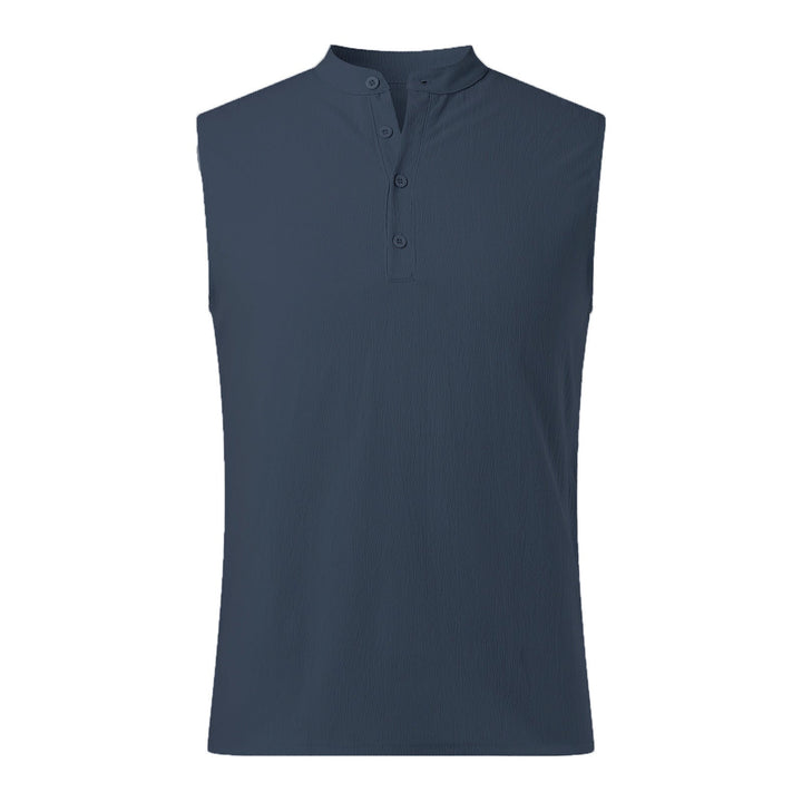 Herren Ärmelloses Henley-Shirt aus atmungsaktivem und leichtem Material Drune