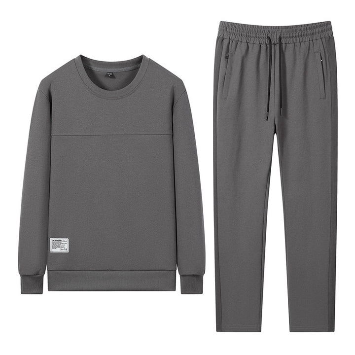 Herren lässiges Trainingsset mit Reißverschluss-Bomber, Rundhals-Sweatshirt und elastischer Jogginghose Drune