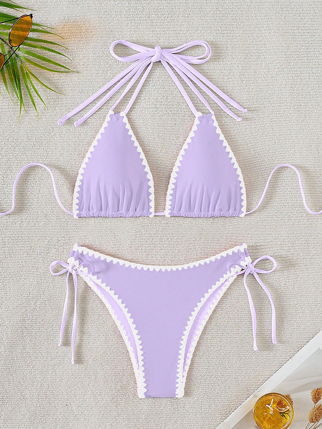 Damen Triangel-Bikini mit verspielten Kontrastnähten Drune