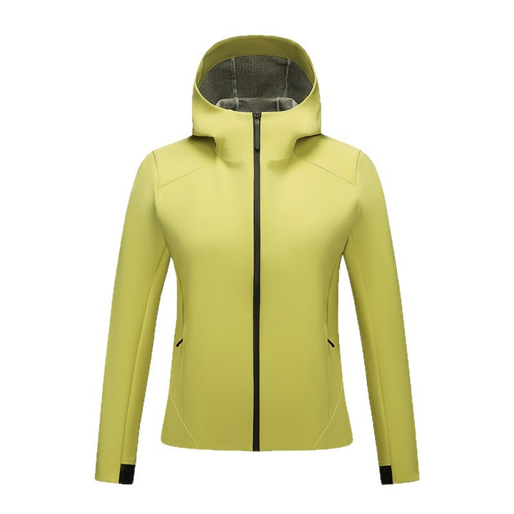 Damen Taillierte Softshelljacke mit Kapuze und Fleecefutter Drune