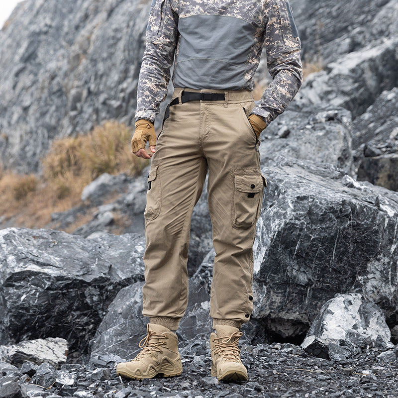 Herren technische Utility-Cargohose mit integriertem Webgürtel, Reißverschlusstaschen und verstellbaren Beinabschlüssen Drune