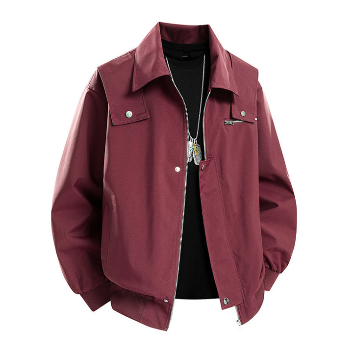 Herren Oversize-Utility-Coachjacke mit Reißverschluss, Druckknopfleiste und elastischen Bündchen Drune