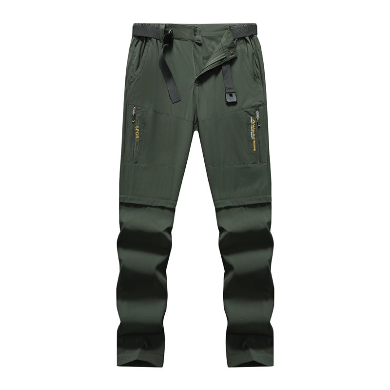 Herren Outdoor-Hose mit vorgeformten Knien, Reißverschlusstaschen und integriertem Gürtel Drune