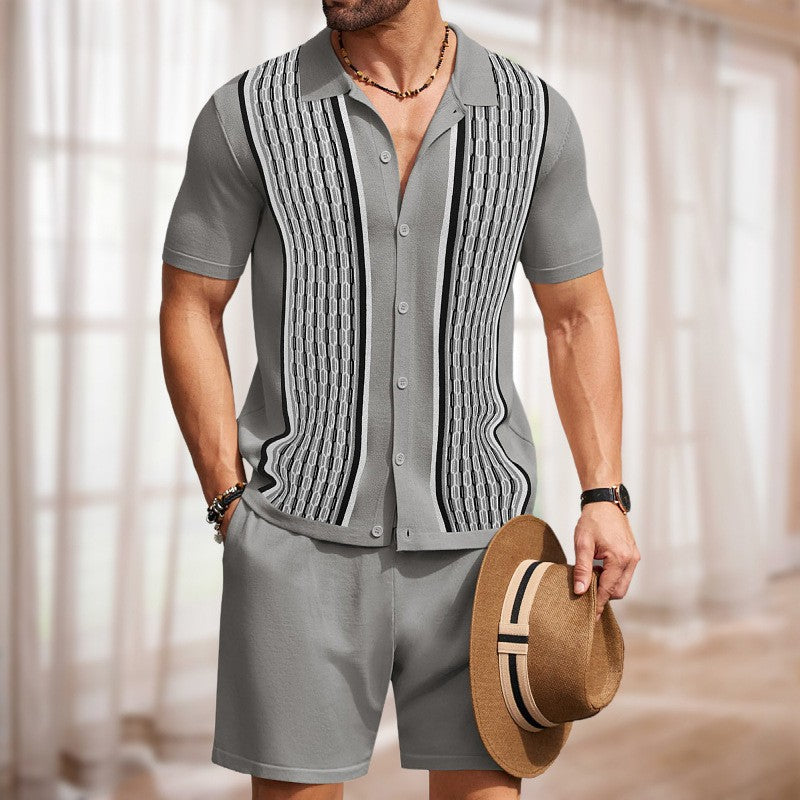 Herren Kurzarmhemd mit strukturiertem Design Drune