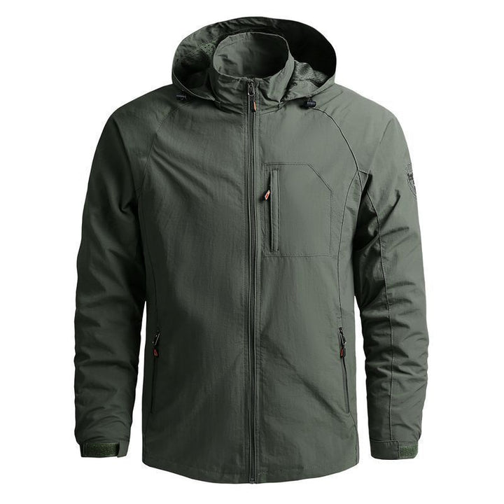 Herren nan leichte wasserabweisende Softshelljacke mit Kapuze und Brusttasche Drune