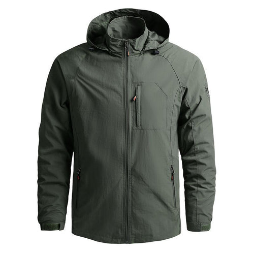 Herren nan leichte wasserabweisende Softshelljacke mit Kapuze und Brusttasche Drune