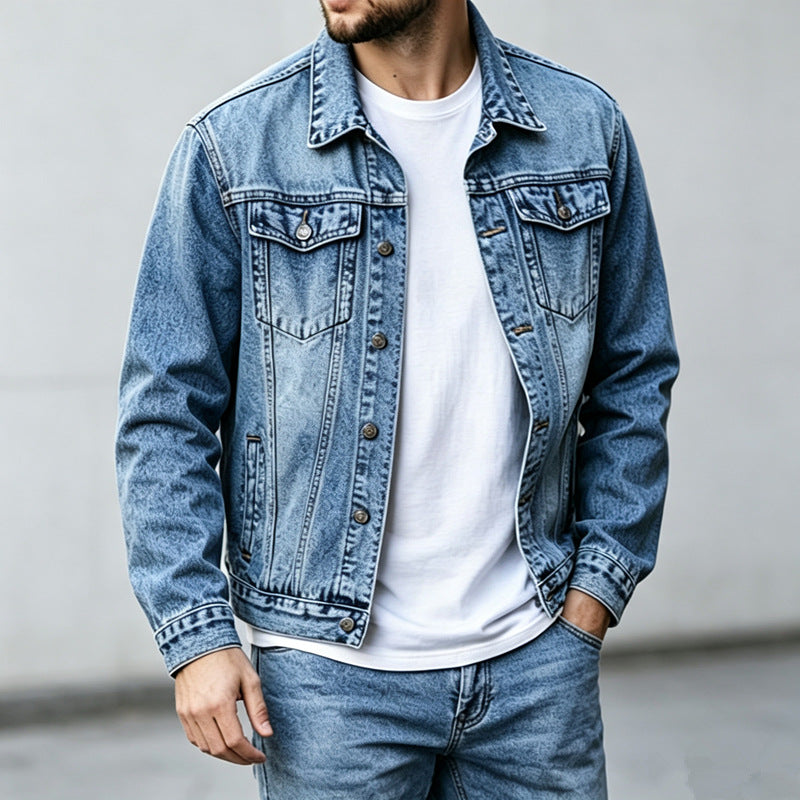 Herren Modische Denimjacke im Vintage-Stil Drune