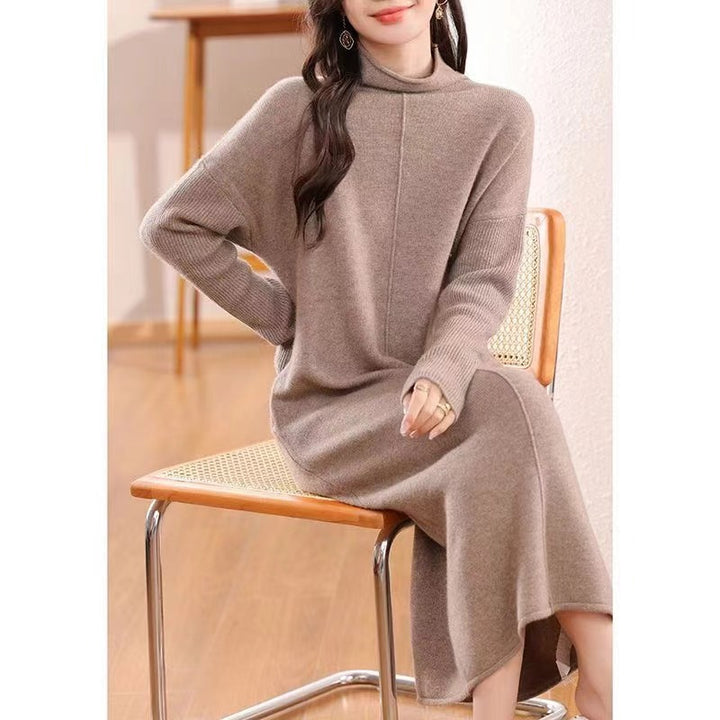 Damen Strickkleid mit hohem Kragen Drune
