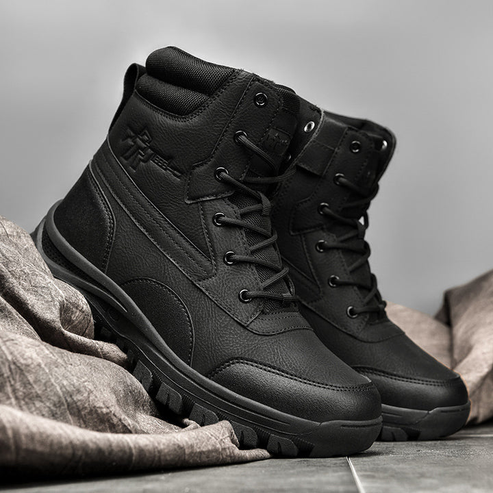 Herren Knöchelhohe militärisch inspirierte Einsatz- und Trekkingstiefel mit Seitenreißverschluss und verstärkter Zehenkappe Drune