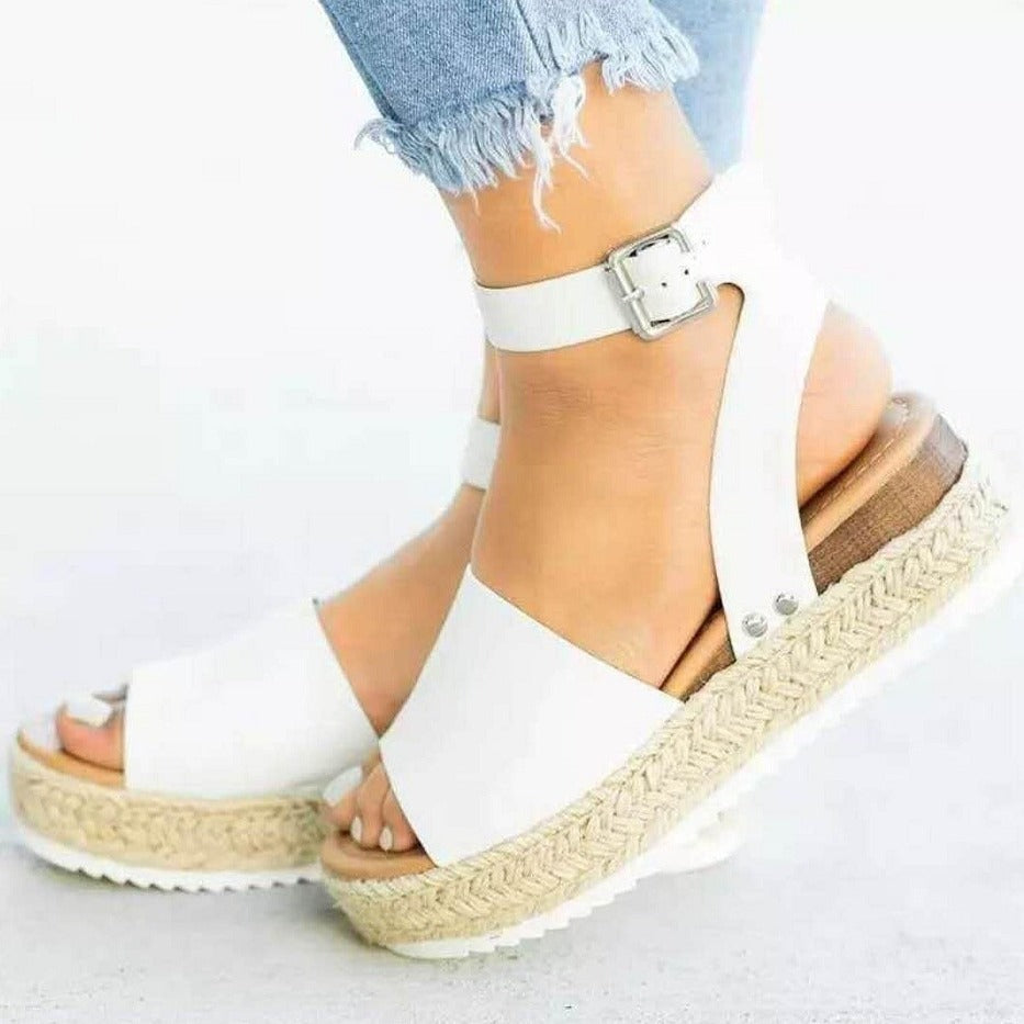 Damen Wedge-Sandalen mit elastischem Riemen und komfortablem Fußbett Drune