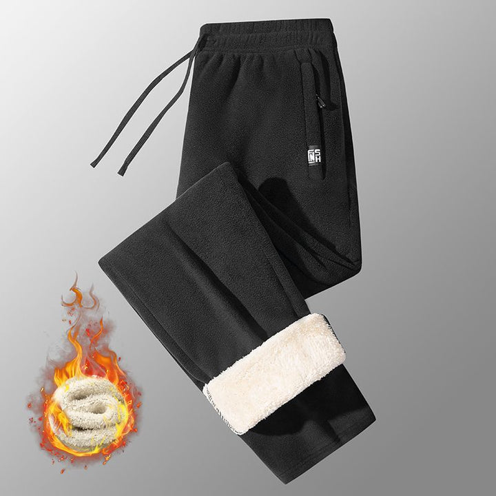 Herren wärmende Microfleece-Hose mit komplettem Sherpa-Innenfutter, elastischem Komfortbund und Reißverschlusstaschen Drune