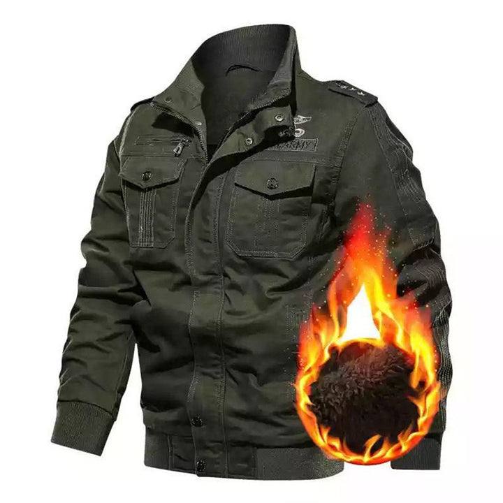 Herren Thermo-Isolierte Utility-Jacke im Fieldstil mit Rippbündchen Drune