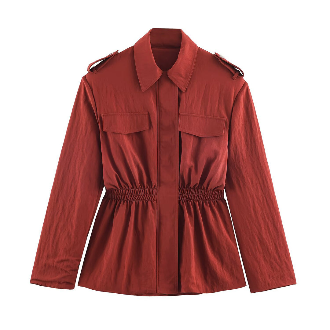 Damen Taillierte Fieldjacke mit Kordelzug und Schulterklappen Drune