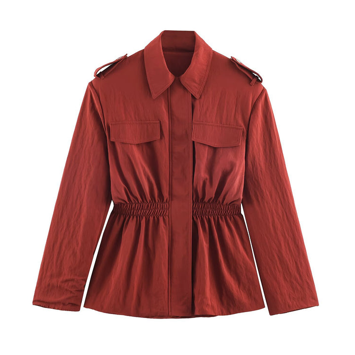 Damen Taillierte Fieldjacke mit Kordelzug und Schulterklappen Drune