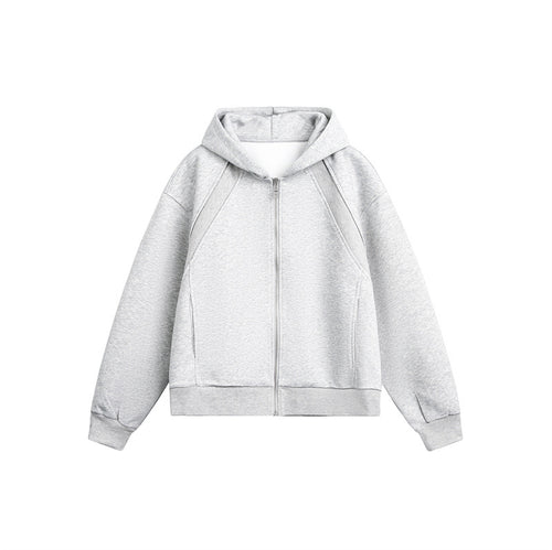Unisex Leichte Oversize‑Kapuzen‑Sweatjacke mit durchgehendem Reißverschluss, Raglanärmeln und Eingrifftaschen Drune