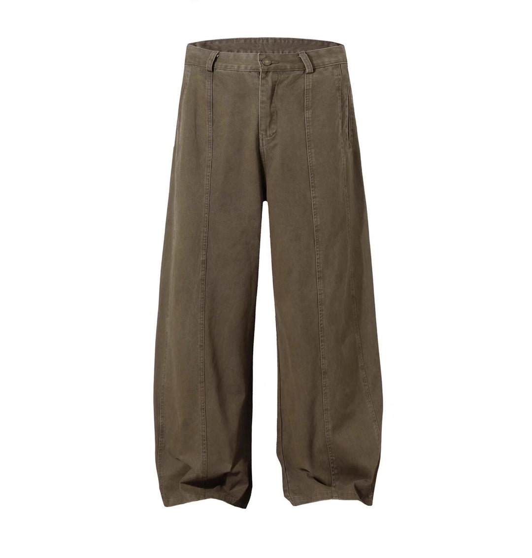 Damen Weitgeschnittene Hose mit Bundfalten Drune