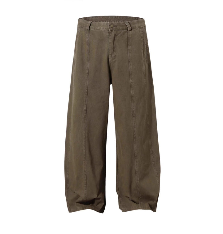 Damen Weitgeschnittene Hose mit Bundfalten Drune