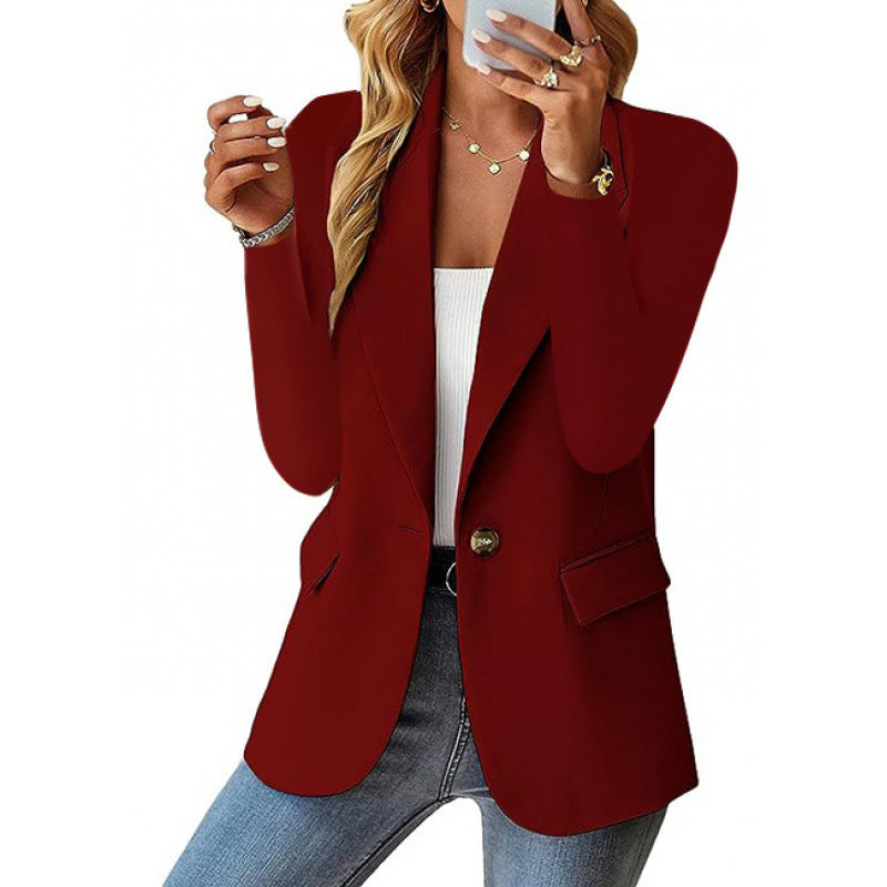 Damen Moderner Tailored Blazer mit elegante Knopfdetails Drune