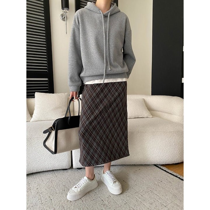 Damen lässiger Hoodie mit Kapuze und überschnittenen Schultern Drune