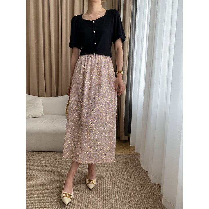 Damen elegantes Oberteil mit feinen Knopfdetails Drune