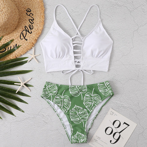 Damen Bikini-Set mit verspieltem Rüschendesign und hoch geschnittenen Höschen Drune