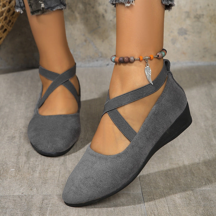 Damen modische und komfortable Ballerinas mit Glitzerelementen Drune