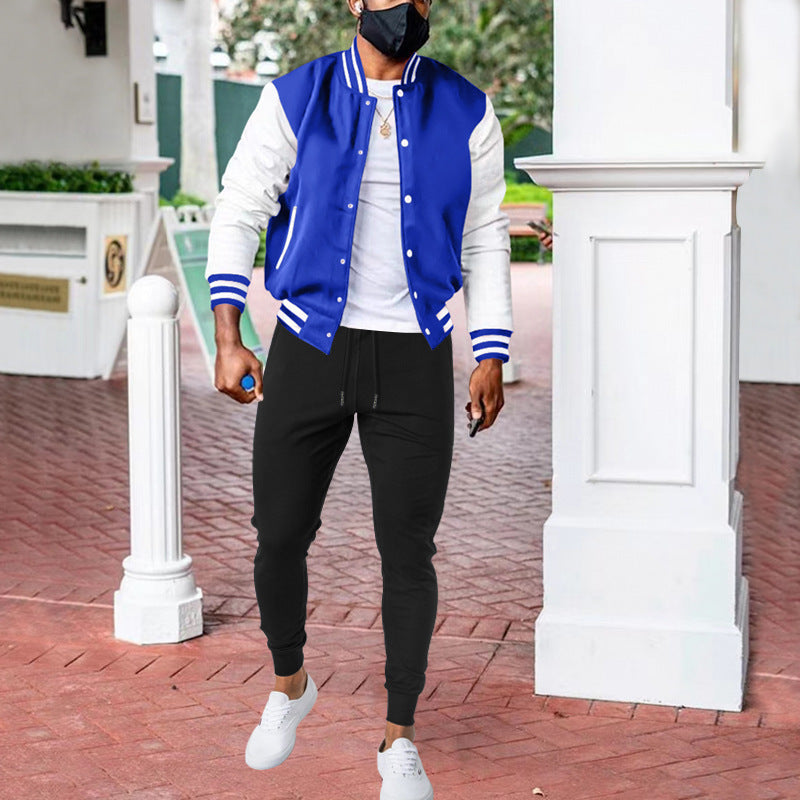 Herren sportliche Collegejacke mit praktischen Taschen und atmungsaktiver Baumwolle Drune