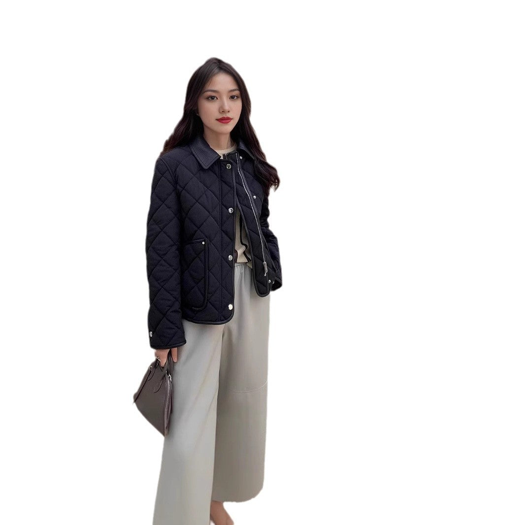 Damen Stylische gesteppte Jacke mit hohem Kragen Drune