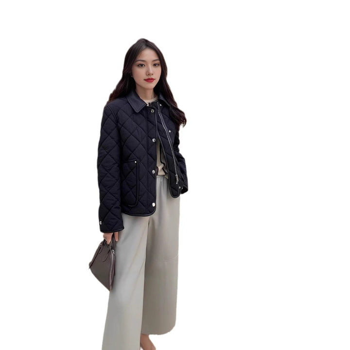 Damen Stylische gesteppte Jacke mit hohem Kragen Drune