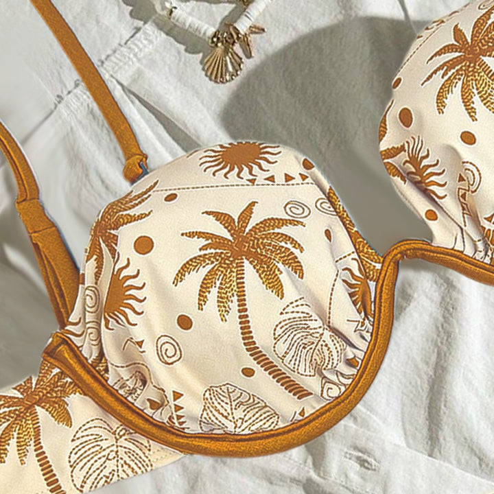 Damen Bikini-Set mit verstellbaren Trägern und charmanten Muschelverzierungen Drune