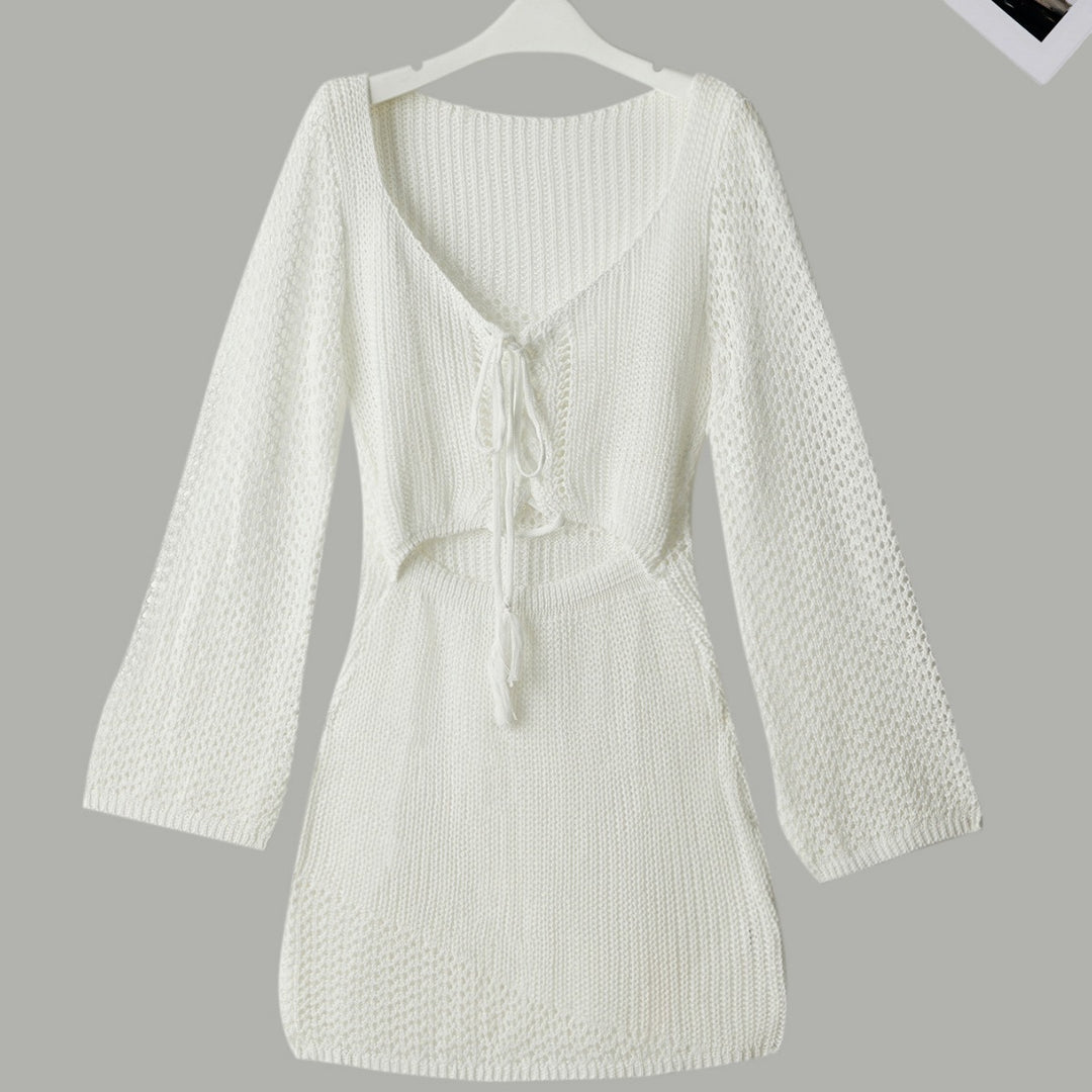 Damen Strickkleid mit Cut-Out und langen Ärmeln Drune