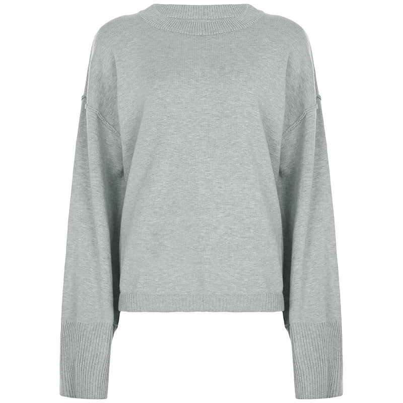 Damen nan kaschmirähnliches Strick-Lounge-Set mit Oversize-Pullover und weiten Palazzo-Hosen Drune