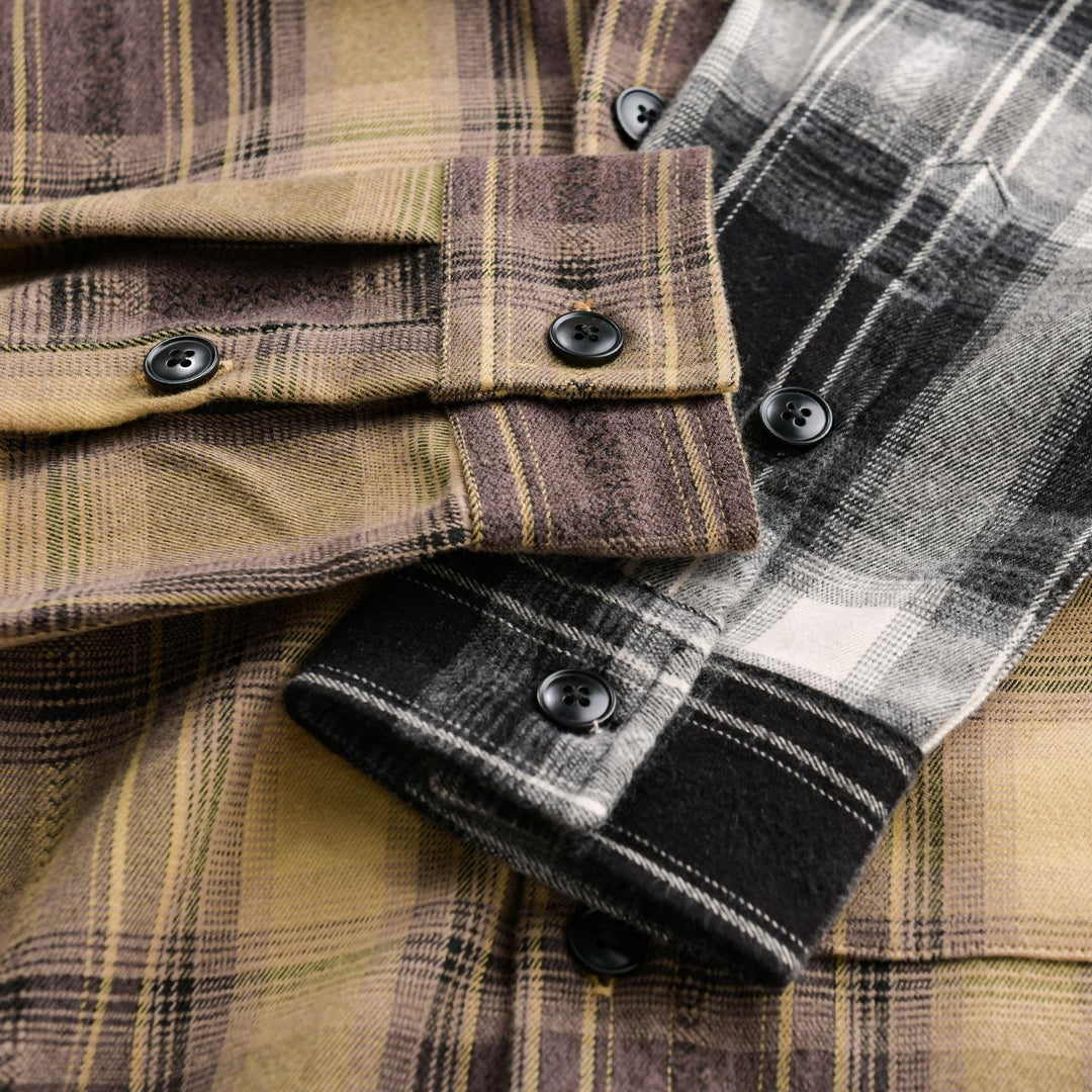 Herren Kariertes Flanell‑Hemdjacke im Overshirt‑Stil mit weich gebürsteter Oberfläche Drune