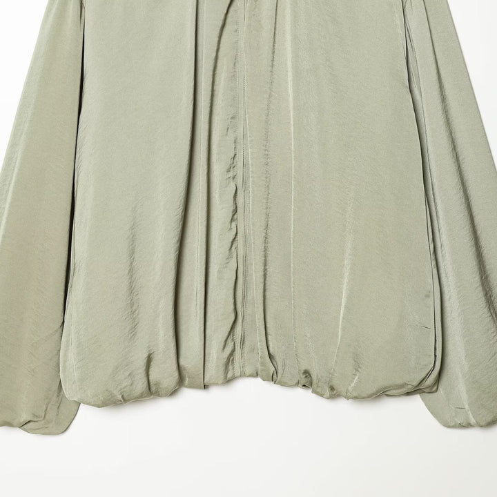 Damen Leichte Cropped-Blousonjacke mit Rundhals, Ballonärmeln und Tunnelzugsaum Drune