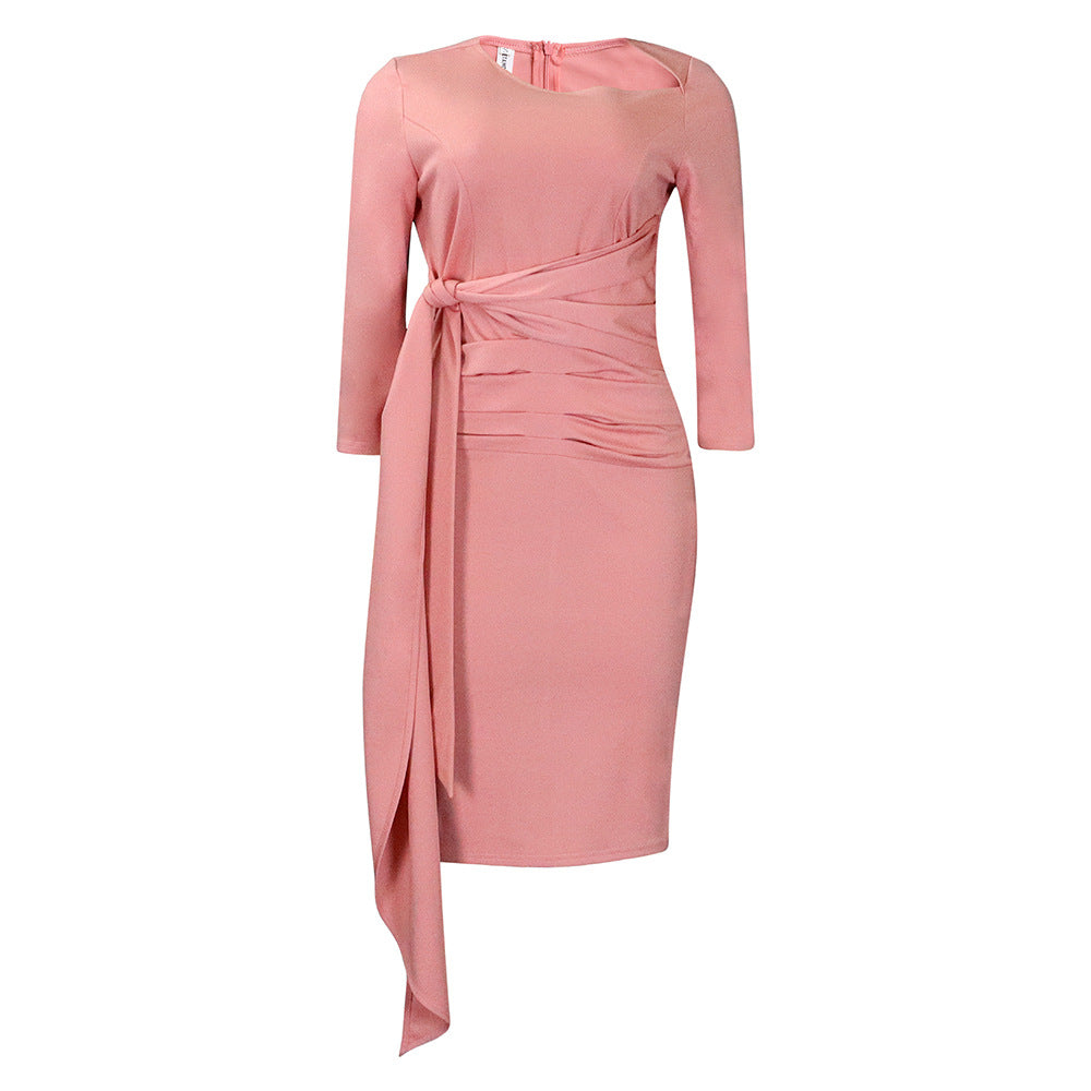 Damen Wickelkleid mit eleganter Taillierung und modischem Gürtel Drune
