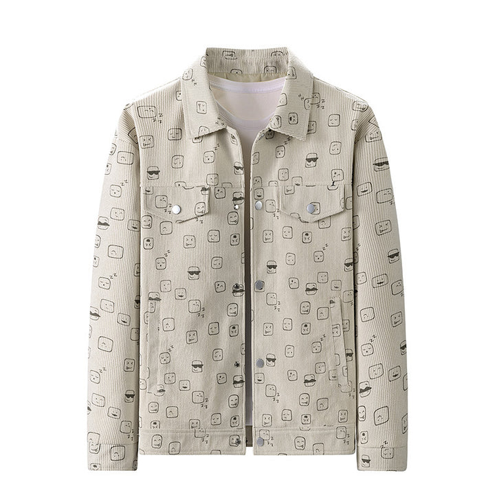 Herren Lässige Cordjacke mit einzigartigem Muster Drune