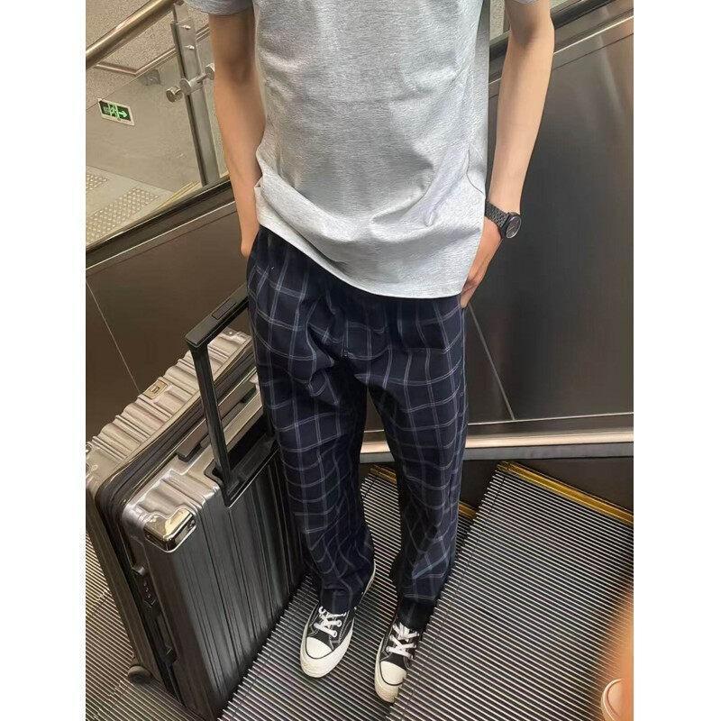 Herren Bequeme Freizeithose mit Karomuster Drune