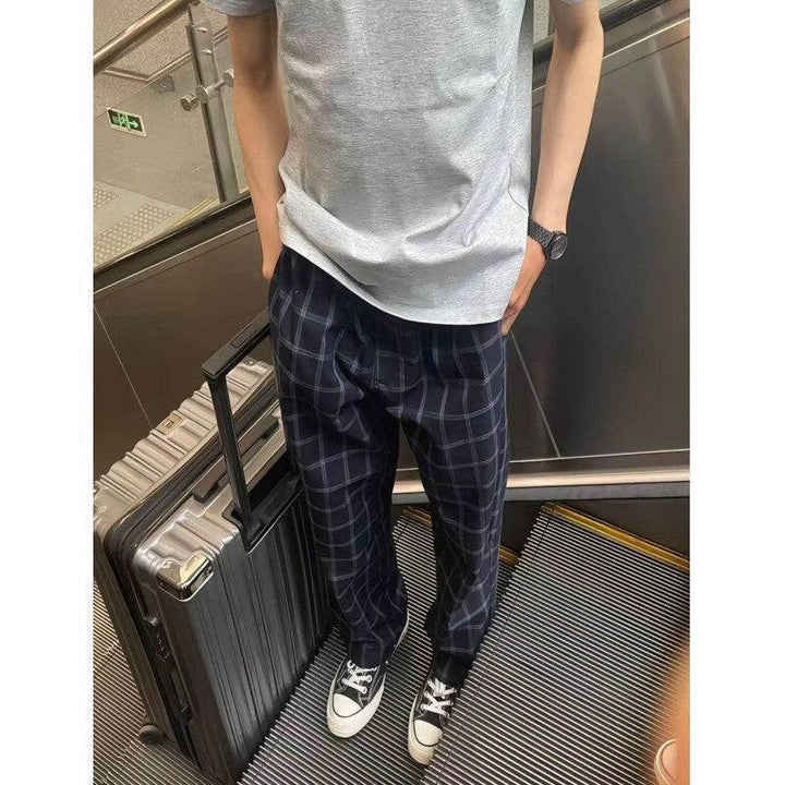 Herren Bequeme Freizeithose mit Karomuster Drune