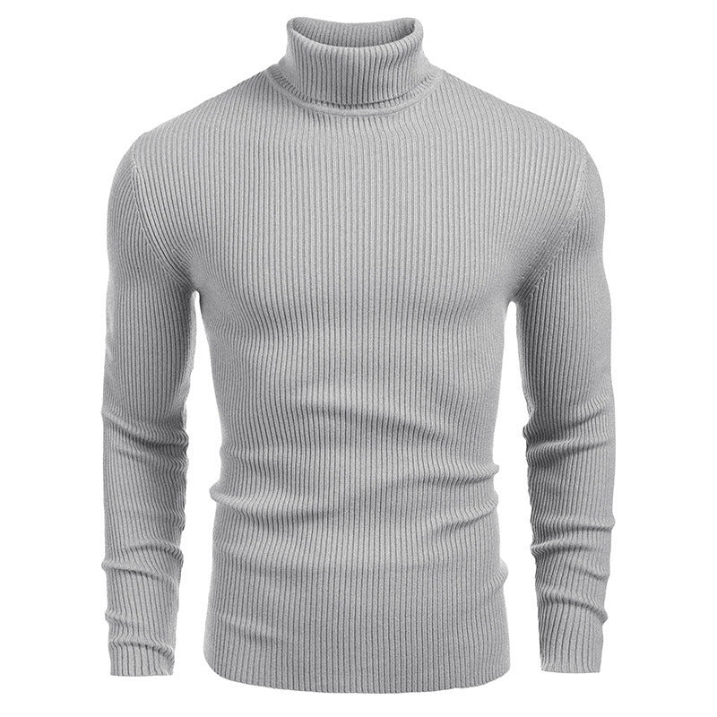 Herren Rollkragenpullover aus feinem Rippstrickmaterial Drune