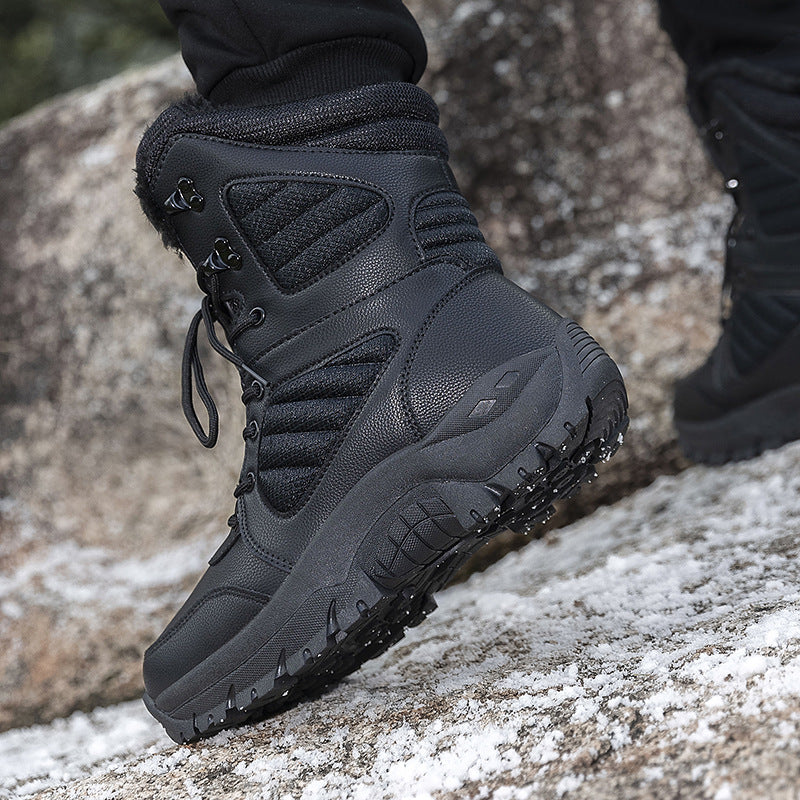 Damen Hochgeschnittene Winter-Trekkingstiefel mit kuscheligem Kunstfellfutter, wasserdichter Membran und griffiger Gummiprofilsohle Drune