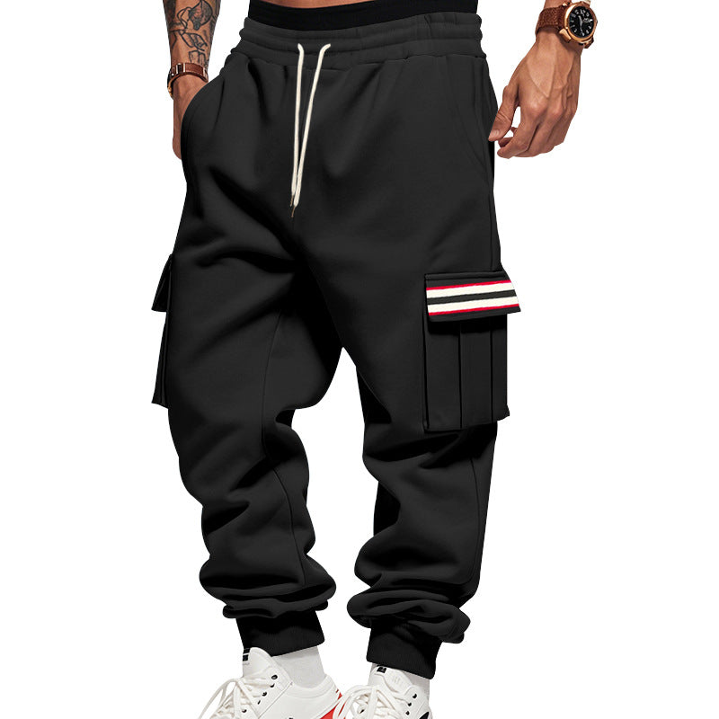 Herren Cargo-Jogginghose mit Mehrfachtaschen und Kordelzug Drune
