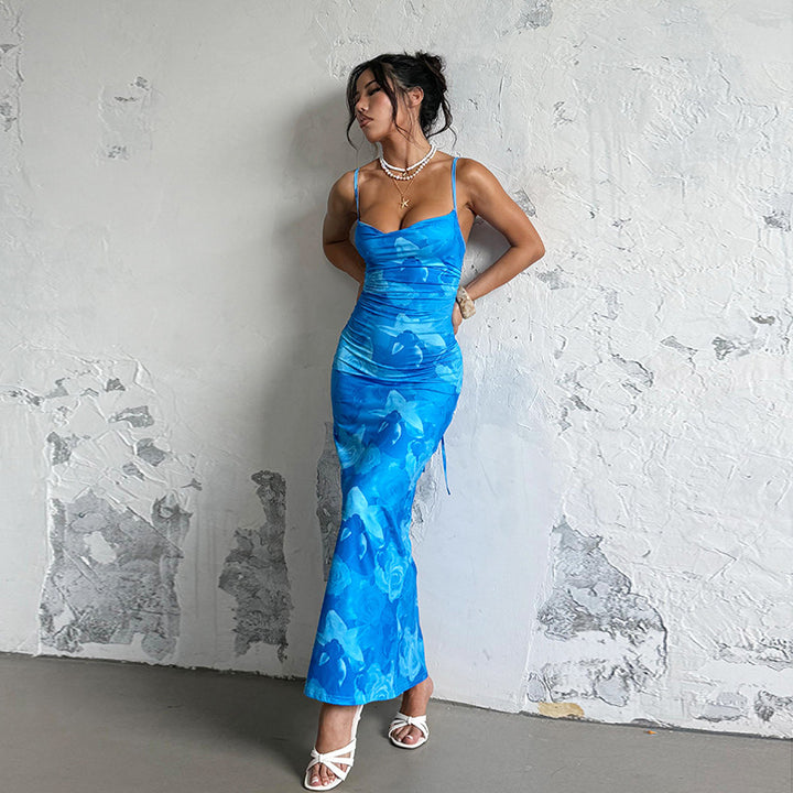 Damen Figuroptimiertes Maxikleid mit floralem Design Drune