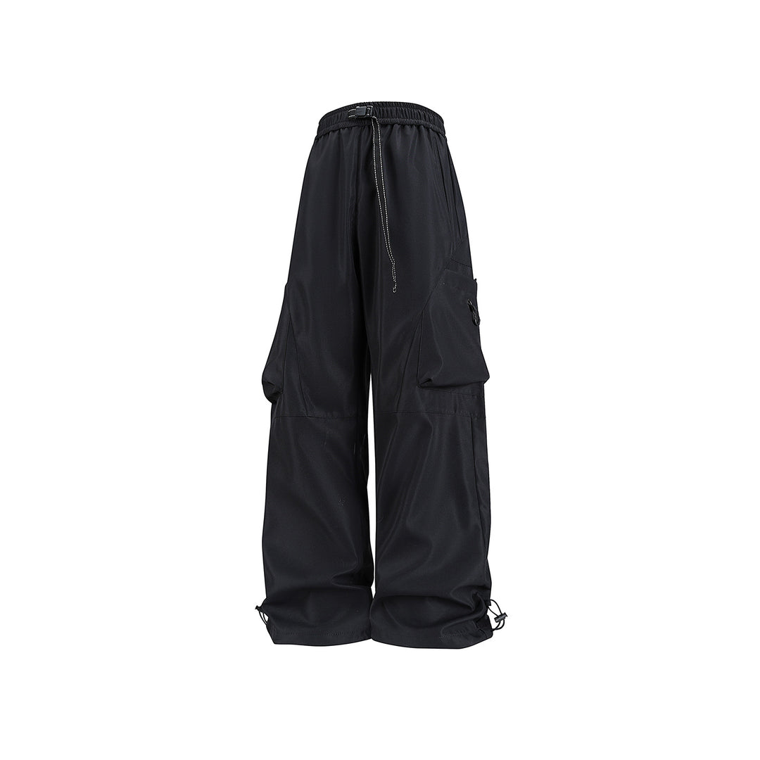Herren Baggy-Cargo-Hose im Tech-Utility-Stil mit großvolumigen Klapptaschen, elastischem Bund und verstellbarem Kordelsaum Drune